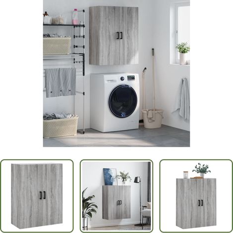 Holzschrank - Wandschrank Grau Sonoma 69,5x34x90 cm (1/5)