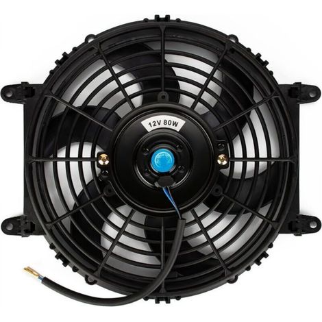 Ventilateur de refroidissement électrique universel - Ventilateur de radiateur 12 V - Pales de ventilateur moteur - 80W - Kit de montage (23cm) (1/4)