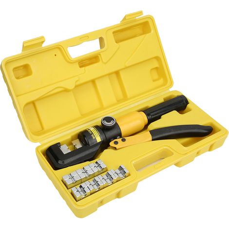 Coffreuse hydraulique 8 tonnes pour cosses de câbles, sertisseuse à fil avec 16 matrices 4-70mm², outil de crimpage professionnel (1/5)