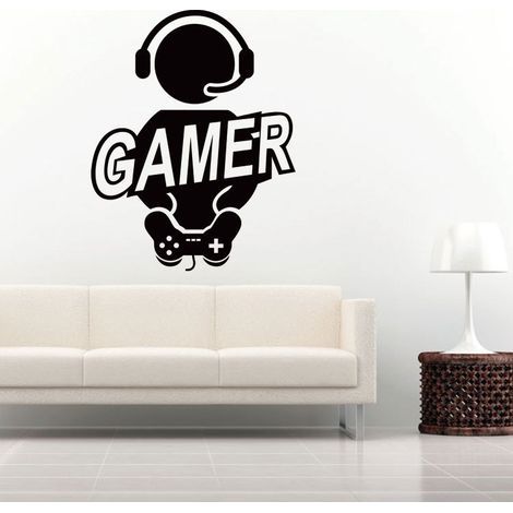 Autocollant mural sculpté respectueux de l'environnement, jeu de Gamer, décoration de salon et de chambre à coucher (1/5)