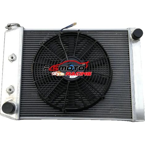 Radiador de aluminio, dimensiones del núcleo: 495 mm x 425 mm x 52 mm, dimensiones totales: 640 mm x 435 mm x 70 mm, entrada: 45 mm, salida: 38 mm. (1/5)