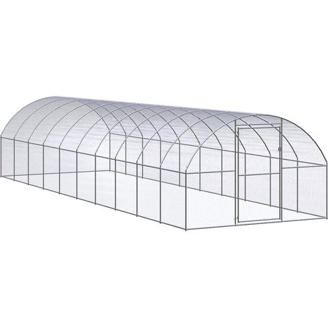 Enclos Poulailler extérieur - Parc enclos pour animaux Cage à poules 3x10x2 m Acier galvanisé BV829818 - BonneVie (1/5)