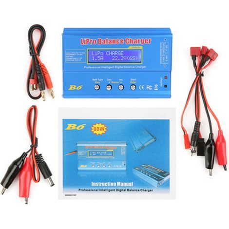 80W B6 Digitales LCD-Ladegerät/Entladegerät für RC LiPo NiMH-Akkus (ohne Stecker) (1/5)