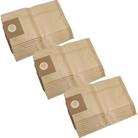vhbw 30x Staubsaugerbeutel kompatibel mit Flex As Pi S 36, Org. Beutel: 497.961, S 36, S35 Staubsauger - Papier, braun