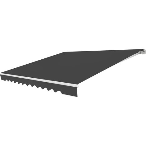 Store banne rétractable 3 x 2,5 m pour balcon angle réglable 5-35° en aluminium gris