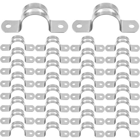 32 Pièces Colliers de U Tuyau 20mm Serre Joint Tuyau 304 Acier Inoxydable Collier de Serrage Pince pour Tuyaux U Collier de Fixation Pince a Collier pour à Maison Cuisine Tuyau 20mm (1/5)