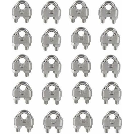 20 clips câble acier inox M4 – étrier U (1/5)