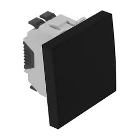 Interrupteur poussoir à bascule - 2 modules pour goulotte - Couleur matériel - Noir mat