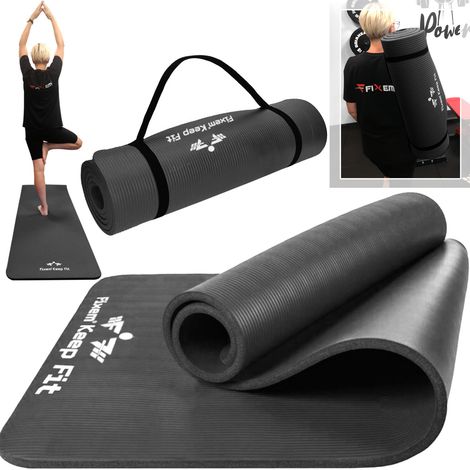 Yogamatte 1,5 cm Schwarz 190 x 63 cm