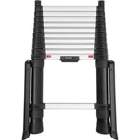 Scala telescopica 3.50m con stabilizzatori - Gradini larghezza 80mm - Altezza mass. di lavoro 4.30m - TEL-72235STAB