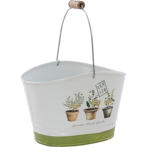 Vaschetta in latta "Fresh Herbs", 18,5x13,5H12,5 cm (kit da 5) (1/2)