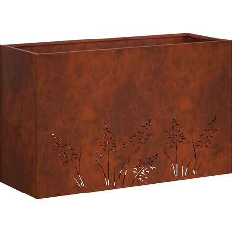 Vaso da giardino Ruggine 80 x 30 x 49 cm Acciaio Corten vidaXL (1/5)