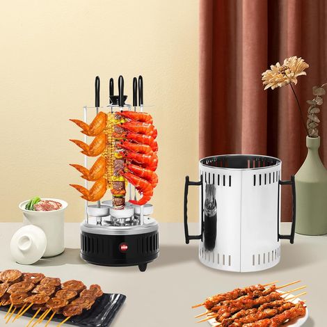 5 Spieße Vertikaler Elektrogrill 1000W 400-500℃ Elektrische Drehgrillmaschine für Zuhause Hähnchengrill Elektro Grill BBQ Tischgrill usw