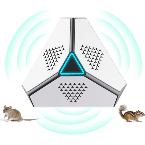 Ultrason pour rats, répulsif à ultrasons pour souris, souris et rats 360° avec lumière LED répulsif ultrasonique dissuasifs pour souris, rongeurs, rats, araignées, mites et fourmis (1/4)