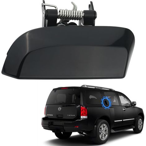 Außentürgriff, hinten, Beifahrerseite, rechts, kompatibel mit Nissan Armada 2004–2015, ersetzt 82606-7S004 826067S004, Schwarz (1/5)
