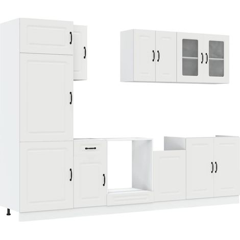 Maison Exclusive - Ensemble d'armoires cuisine 8pcs Kalmar blanc bois d'ingénierie (1/5)