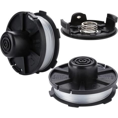 Lot of 2 replacement spools for Makita trimmer 195858-1/196146-9 - 1.6mm x 8.3m - includes cap and spring. (1/4)