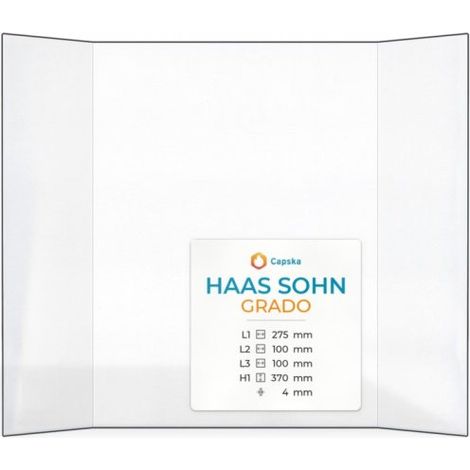 Vitre Haas Sohn GRADO - Verre Prismatique pour insert - (100 + 275 + 100) x 370 mm (L2+L1+L3 x H1) - 4 mm