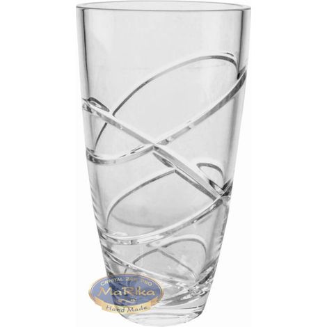Jarrón de cristal de 20 cm con forma de elipse. (1/4)