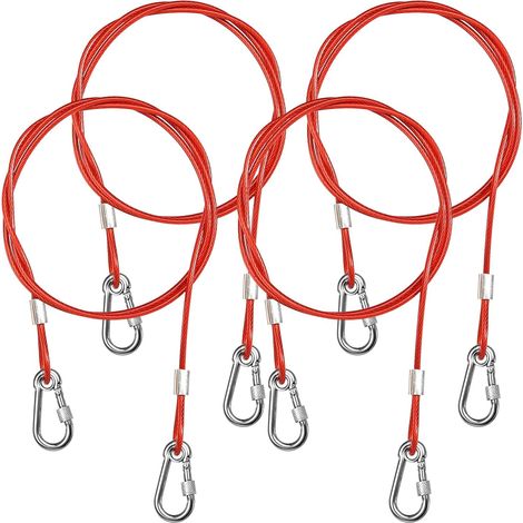 Lot de 4 cordes de traction pour remorque - 1 m - Câble de frein - Câble de sécurité - Corde de frein - Corde de récupération pour les freins courants - Pour caravanes (1/5)