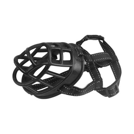 Sollbry Bozal para perro, bozal para circunferencia de cabeza 47-61cm, evita mordeduras, limpieza, permite jadear, beber, protector bucal para perro. (1/3)