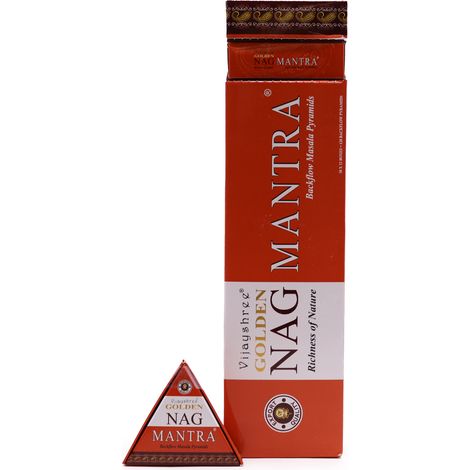 42g Jumbo Golden Nag - Cônes d'encens Mantra Back Flow- Vendu par 1 (1/4)