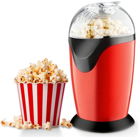Machine A Pop Corn, Mini Machine À Pop-Corn, Machine À Popcorn Électrique, 1200W Air Chaud Sans Gras Huile Popcorn Maker, Fonctionnement À Un Bouton Pour Les Films À La Maison De Noël (Rouge)