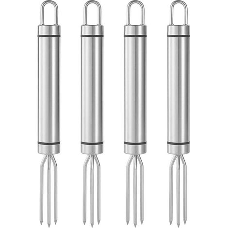 Fourchette à pommes de terre – Lot de 4 fourchettes à maïs en acier inoxydable 18,8 x 2 cm à 3 dents, compatibles lave-vaisselle (1/5)