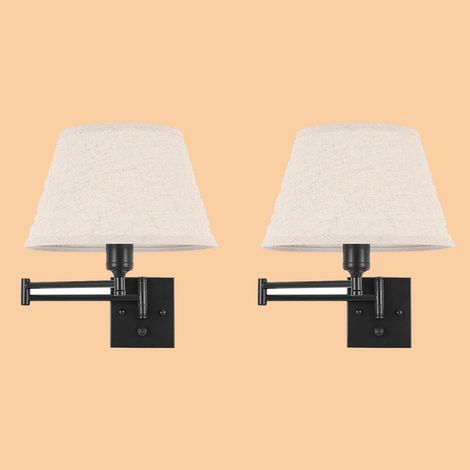 Applique murale à brancher, applique à bras articulé, câblage direct (lot de 2 sans ampoule) (1/5)
