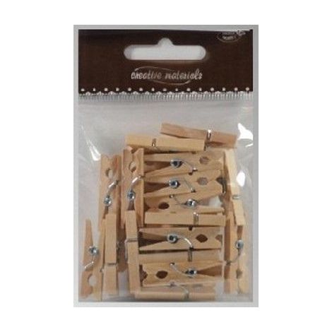 Natürliche Holzklammern, 30 mm, 25 Stück
