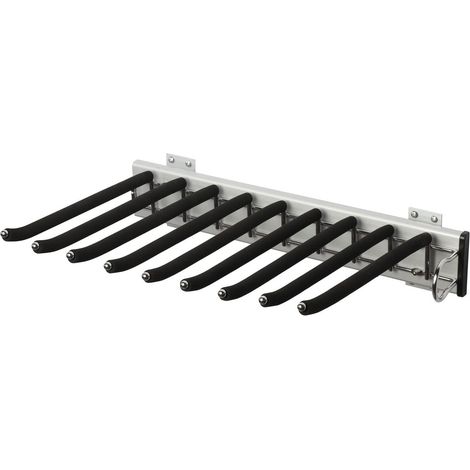 Ausziehbare Kleiderstange, ausziehbarer Hosenhalter mit Soft-Close-Funktion, multifunktionaler Kleiderorganizer, wandmontierter, verschiebbarer Hosenhalter, Schwarz (1/5)