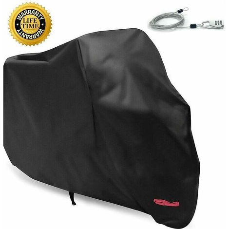 Garage moto, bâche moto, garage pliable moto, bâche moto bâche, housse de protection scooter extérieur et intérieur pour Harley-Davidson, Honda, Suzuki (noir, L (220x95x110 cm))