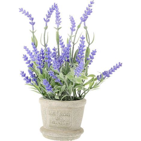 Künstliche Blumen, Lavendel aus Kunststoff, Topfarrangements für die Dekoration von Haus und Garten (lila) (1/3)