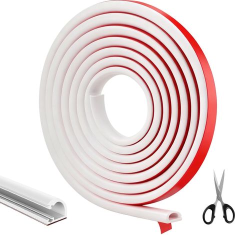 Canalisation de Câbles Blanche Auto-Adhésive 4 Mètres, Canal Flexible avec 1 Ciseaux, Goulotte Demi-Ronde, Canal Blanc pour Sol, Plafond, Mur TV, Lampe Suspendue (1/5)