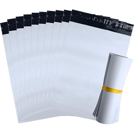 100 enveloppes blanches opaques 45x55 cm, pochettes d'expédition solides, inviolables et imperméables. Lot de 100. (1/5)