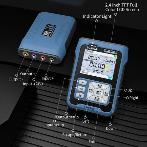 Portable Portable 0-10V 4-20mAh Simulateur de Tension de Courant Réglable Signaux Générateur Sources Calibrateur Émetteurs avec Écran LCD 2,4 Pouces (1/4)