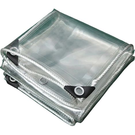 Bâche de protection imperméable en PVC transparent pour meubles de jardin, 3 x 1,5 m, résistante au froid, à la pluie et au gel (1/5)