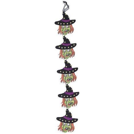 Lot de 5 sorcières à suspendre pour décorations d'Halloween (1/3)