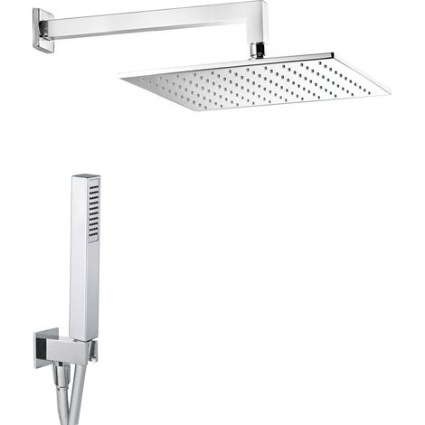 Kit Soffione Doccia Quadrato 2 Vie 30x30 cm in Ottone Estro Quadro 30 (1/2)