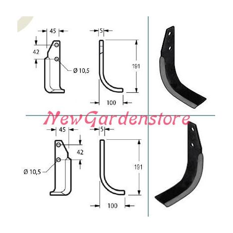 Kit de pièces détachées originales GOLDONI pour houes pour motoculteur 22M 00070922 (1/2)
