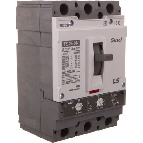 Disjoncteur compact série TS 3P 250A, protection ATU 50 kA, TS250N, ATU 250A 3P