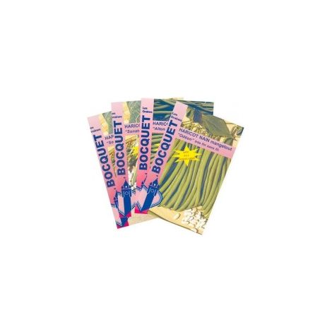 Lot de Haricot nain vert (4 sachets de graines à semer) - 270g