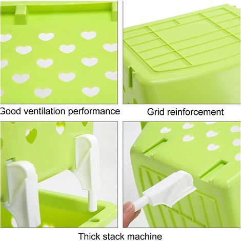 Panier passoire, panier égouttoir, panier empilable, panier creux, porte-fruits et légumes, accessoire de cuisine pratique, organisateur et récipient de rangement, passoires et bouillons (couleur : ro (1/4)