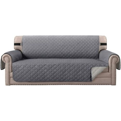 Housse de canapé imperméable surdimensionnée pour canapé 3 places, protection pour meubles avec sangles élastiques, idéale pour les animaux de compagnie (chiens, chats, etc.), 178 cm (70 pouces).