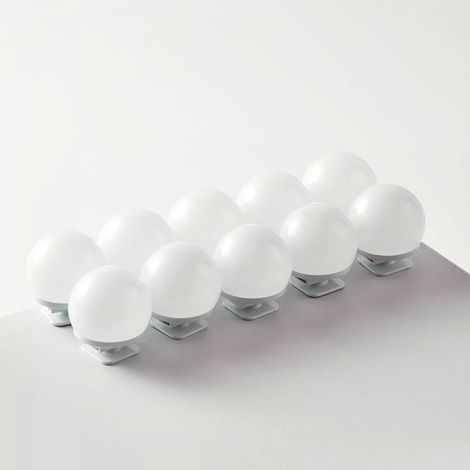 Lumière de Miroir, Led Miroir Coiffeuse Lumière Miroir Coiffeuse Maquillage Rampe Removable Lampe pour Miroir 3 Couleurs éclairage pour Coiffeuse - Lot de 10 (1/5)