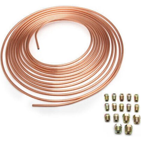 Bobine de tuyau de frein en cuivre-nickel et kit de mont3/16 OD 25 pi rouleau de bobine