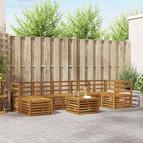 vidaXL Outdoor-Sofagarnitur 8 pcs Natur Massivholz Akazie (1/5)