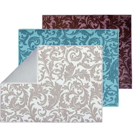 Tapis Egouttoir Vaisselle - Microfibre Absorbant Réversible - Pour Plan De Travail Cuisine - 38 x 51 cm - Lot De 3 (1/5)