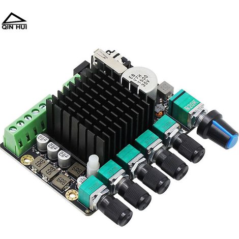 Leistungsstarke Bluetooth 2.1-Verstärkerplatine, 2 x 50 W + 100 W, audiophile Qualität, Subwoofer-Verstärkermodul, Audioverstärkerplatine (1/4)