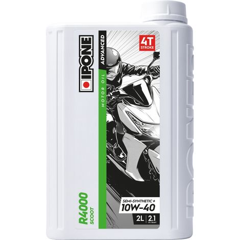 Huile moteur semi-synthétique Ipone R4000 10W40 2L pour scooters et motos 4T